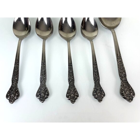 Set of 4 + 1 Serving Versailles Stainless Steel MSI Made in Japan Spoons 6.5" - Picture 2 of 11